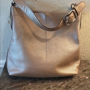 Coach F16535 Metallic Dune Pebble Leather Penelope